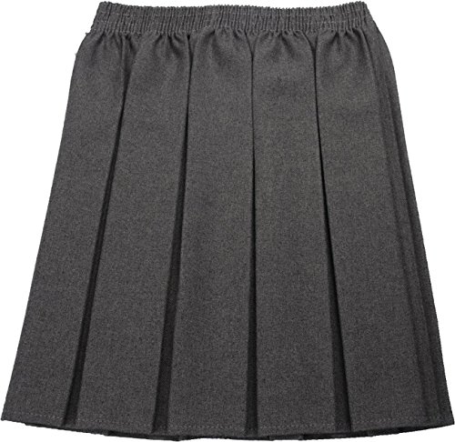 CreativeMinds UK - Falda de uniforme escolar para niña, diseño plisado, cintura elástica Gris gris 15-16 Años