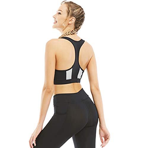 CrisKat Conjunto de Deporte Profesional de 2 Piezas Ropa Deportiva para Mujer Camiseta de Running de Manga Corta & Pantalones Pirata legings 3/4 con Bolsillo de Cintura Alta (S, Conjunto Negro3)