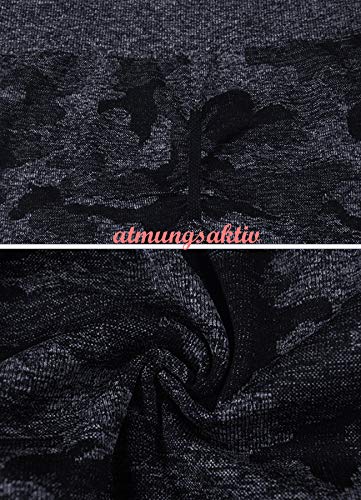 CROSS1946 - Chándal para mujer, camiseta de manga larga y leggings push up Pantalón azul camuflaje. S