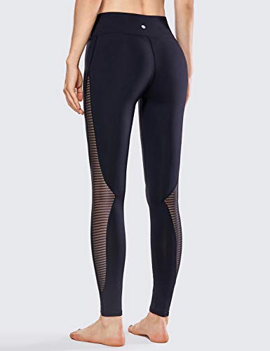 CRZ YOGA - Malla Pantalones Deportivos Elastico Cintura Media Fitness Yoga para Mujer -71cm Negro - R426 40