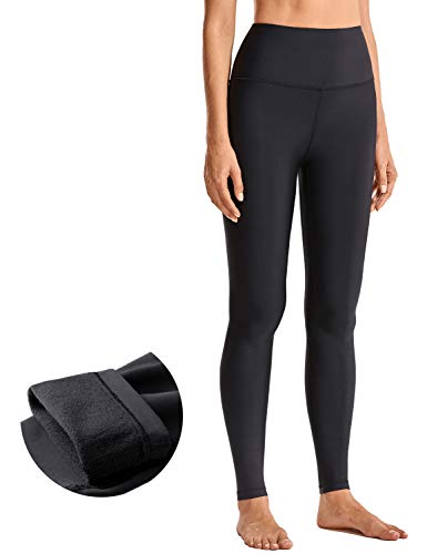 CRZ YOGA Mujer Calidez de Invierno Deportivos Alta Cintura Yoga Pantalones Fitness Mallas Gruesos-71cm Negro 38