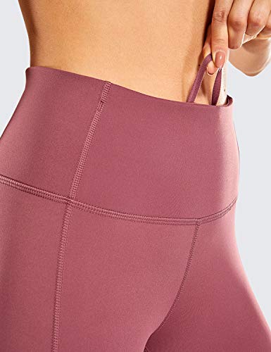 CRZ YOGA Mujer Cintura Alta Leggings Deportivas Fitness Running Pantalones Capri con Bolsillos -48cm Misty Merlot 42