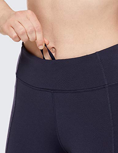 CRZ YOGA Mujer Compression 7/8 Leggings Deportes Running Fitness Pantalon con Bolsillos-63cm Azul Marino 25'' R421 36