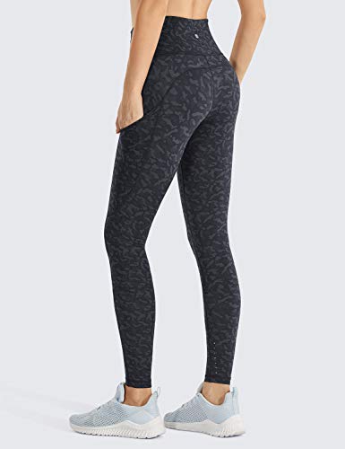 CRZ YOGA Mujer Mallas Deportivas Leggins Cintura Alta Fitness Pantalones con Bolsillos-71cm Leopard Multi 2 42