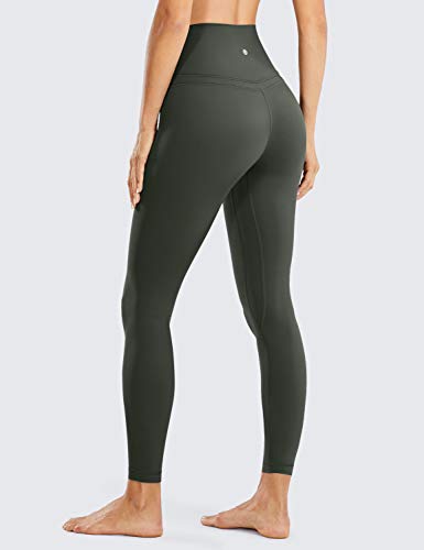 CRZ YOGA Mujer Mallas Deportivo Pantalón Elastico para Running Fitness-71cm Verde Oliva 40