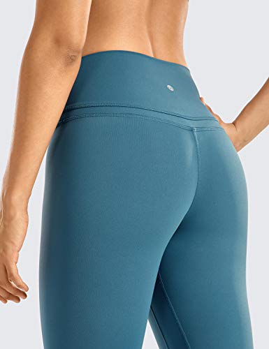 CRZ YOGA Mujer Naked Feeling Leggings Deportivas Cintura Alta Yoga Fitness Pantalones con Bolsillo -48cm Azul de Gasolina R418 36