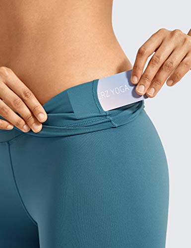 CRZ YOGA Mujer Naked Feeling Leggings Deportivas Cintura Alta Yoga Fitness Pantalones con Bolsillo -48cm Azul de Gasolina R418 36