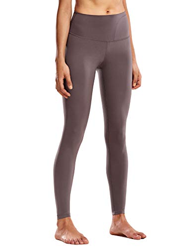 CRZ YOGA Mujer Tight Deportivas Leggins elásticas Cintura Alta para Yoga y Ejercicio-71cm Taupe Morado 28'' 36