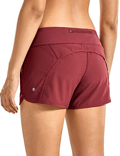 CRZ YOGA Shorts Deportivos Elásticos y Ligeros para Mujer con Bolsillos 10cm 