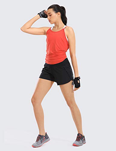 CRZ YOGA Pantalón Corto Deportivo Mujer Shorts Casual con Bolsillo para Gimnasio - 10cm Negro 42