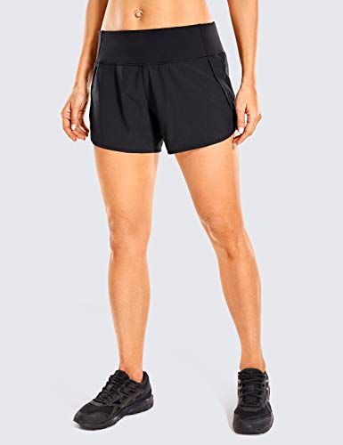 CRZ YOGA Pantalón Corto Deportivo Mujer Shorts Casual con Bolsillo para Gimnasio - 10cm Negro 42
