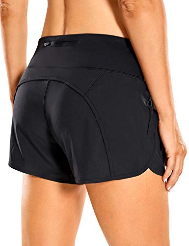 CRZ YOGA Pantalón Corto Deportivo Mujer Shorts Casual con Bolsillo para Gimnasio - 10cm Negro 42