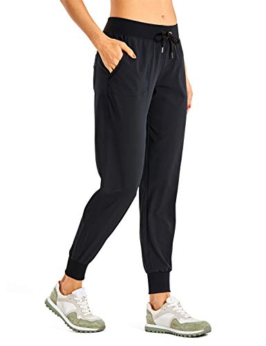 CRZ YOGA Pantalón Deportivo Mujer con Bolsillos Pantalones Harem con Cordones Negro 44