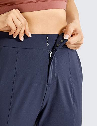 CRZ YOGA Pantalones de Senderismo con Cremallera para Mujer Pantalones Casuales Azul ordinaria 42