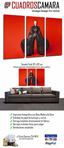 Cuadro Fotográfico David Bowie, Pantalones Famosos, Rojo Tamaño total: 97 x 62 cm XXL