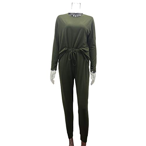 CVBNM Chándal de terciopelo para mujer, ropa de chándal para correr, con bolsillos, relajante, suave traje de dos piezas + pantalones deportivos Verde militar. XXXL