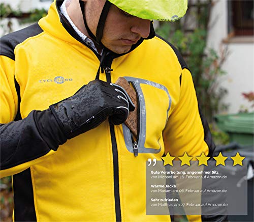Cyclehero - Chaqueta de ciclismo para hombre (diferentes tamaños y colores) impermeable Softshell para hombre para montar en bicicleta y correr con grandes reflectores