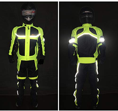 CYzpf Chaqueta de Moto Reflexivo 4 Estaciones Ropa Ligera y Transpirable Equipo Protección Abrigo Informal Motorcycle Jackets Exteriores Accesorios para Hombres Mujeres,2XL
