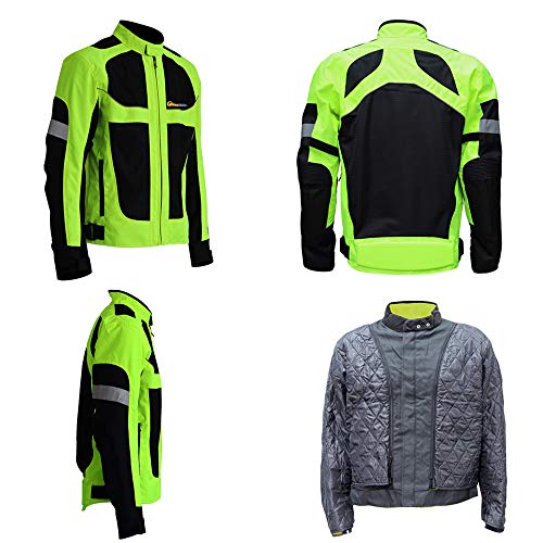 CYzpf Chaqueta de Moto Reflexivo 4 Estaciones Ropa Ligera y Transpirable Equipo Protección Abrigo Informal Motorcycle Jackets Exteriores Accesorios para Hombres Mujeres,2XL