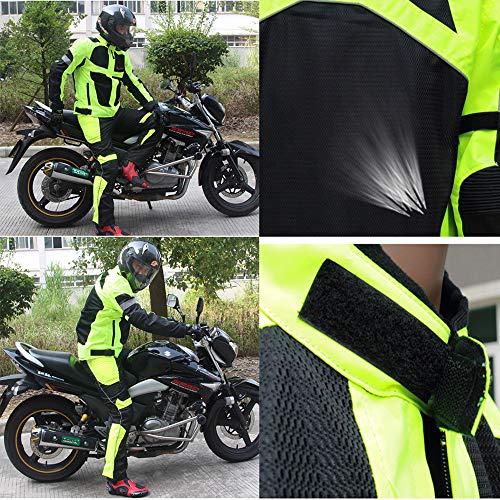 CYzpf Chaqueta de Moto Reflexivo 4 Estaciones Ropa Ligera y Transpirable Equipo Protección Abrigo Informal Motorcycle Jackets Exteriores Accesorios para Hombres Mujeres,2XL