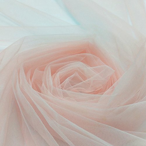 D DOLITY Tela de Tul Ideal Uso para Fiesta de Bodas, Vestido de Novia, Faldas y Sombrero - Rosa Claro