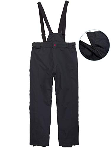 DAFENP Pantalones Esqui Nieve Hombre Impermeables Pantalones de Trabajo Termicos Snowboard Trekking Montaña Senderismo Invierno Polar Forrado Aire Libre HXBD05-Black-XL