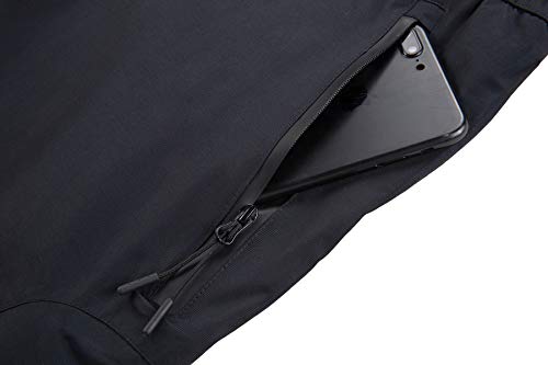 DAFENP Pantalones Esqui Nieve Hombre Impermeables Pantalones de Trabajo Termicos Snowboard Trekking Montaña Senderismo Invierno Polar Forrado Aire Libre HXBD05-Black-XL