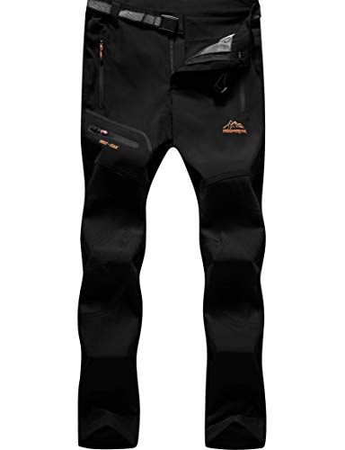 DAFENP Pantalones Trekking Mujer Impermeable Pantalones de Escalada Senderismo Alpinismo Ligero Secado Rápido Transpirable Aire Libre KZ1816W-Black-S