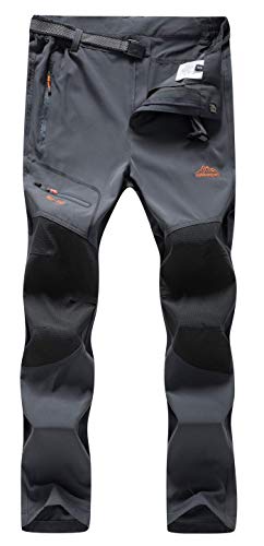DAFENP Pantalones Trekking Mujer Impermeable Pantalones de Escalada Senderismo Alpinismo Ligero Secado Rápido Transpirable Aire Libre (XL, A Gris)