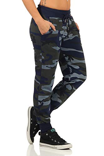 Danaest Pantalones de deporte para mujer de camuflaje (499) azul XL