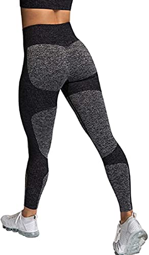Davicher Leggings Mujer Yoga de Alta Cintura Mallas Pantalones Deportivos Elásticos y Transpirables para Yoga Running Fitness Seamless Mujer Pantalon Deportivo