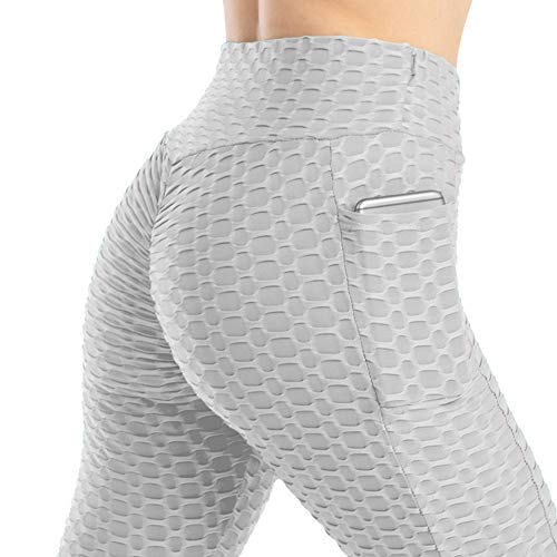 Davicher Pantalones de Yoga Mujer Pantalones de Adelgazantes Leggins con Bolsillo Reductores Leggings Anticeluliticos Cintura Alta Mallas Fitness antalones Deportivos de Entrenamiento físico