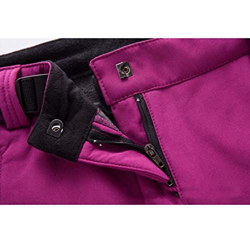 Dawwoti Pantalones De Esquí De Las Mujeres con Bolsillo con Cremallera, Pantalones De Nieve Gruesa Impermeable Golf Térmica Pantalón De Paño Grueso y Suave De Viaje De Esquí De Invierno Snowboard