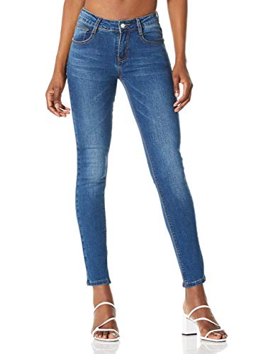 Demon&Hunter 812 Skinny Series Mujer Pantalones Vaqueros Pitillos Elevar Curva Jeans DH8102(29)