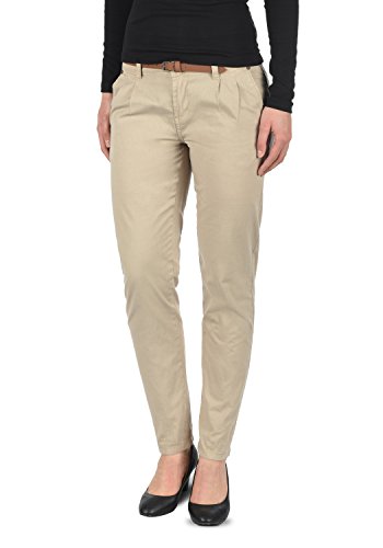 Desires Jacqueline Pantalón Chino Pantalón De Tela para Mujer con Cinturón De 100% Algodón Slim-Fit, tamaño:38, Color:Simple Taupe (0162)