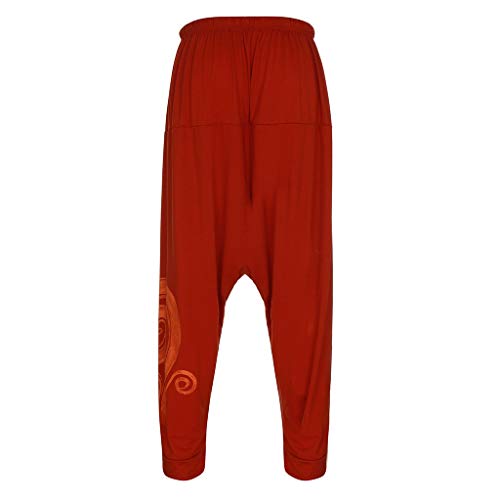 DFDLNL Equipo de Yoga Hombres Monos Estampados étnicos Casual Deporte Yoga Trabajo Casual Pantalones Pantalones Casual XXL Rojo