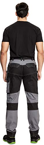 DINOZAVR Keilor Pantalones de Trabajo para Hombre con Bolsillos para Rodillera, Bolsillos Multifuncionales y Cintura Elástica Gris EU46