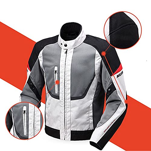 DNJKH Chaqueta Transpirable Reflectantes para Motocicleta, Traje de Protección para Motocicleta, Conducción, Carreras