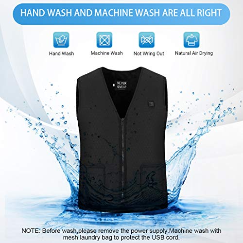 DOACT Chalecos Termico Exteriores,Interfaz USB Chaleco Eléctrico Lavable,Tres Engranajes Eléctrica Calefactable Chaquetas,Aislamiento Térmico Neopreno para Exteriores Actividade Mantener Caliente XXXL