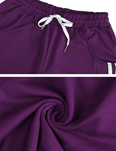 Doaraha 3/4 Pantalones Deporte para Mujer Pantalon Piratas Capri Pantalones Chándal con Cordón para Correr,Yoga,Fitness,Danza