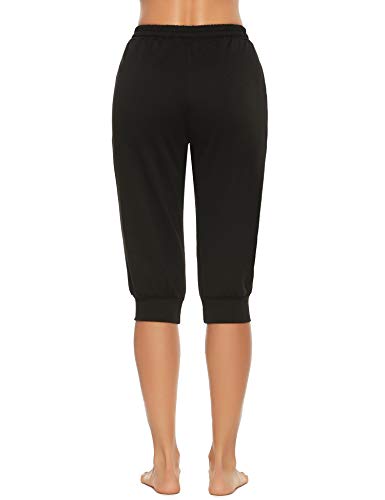Doaraha 3/4 Pantalones Deporte para Mujer Pirata Pantalón Casuales Capri Deportivos con Cordón para Yoga,Correr,Fitness,Danza,Running