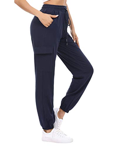 Pantalones Casuales Mujer con Cordón para Fitness Yoga Correr Pantalones Deportivos Mujer Algodon Pantalones de Jogging para Mujer Doaraha Pantalones de Chandal Mujer 