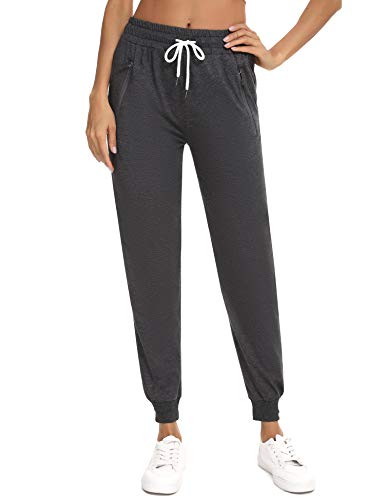 Doaraha Pantalones Mujer Chandal Largo Pantalon Algodon con Cordón Cremallera Pantalón Deportivo Bolsillo Conciso y Generoso.
