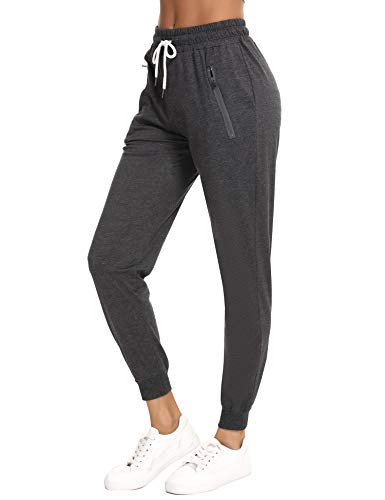 Doaraha Pantalones Mujer Chandal Largo Pantalon Algodon con Cordón Cremallera Pantalón Deportivo Bolsillo Conciso y Generoso.