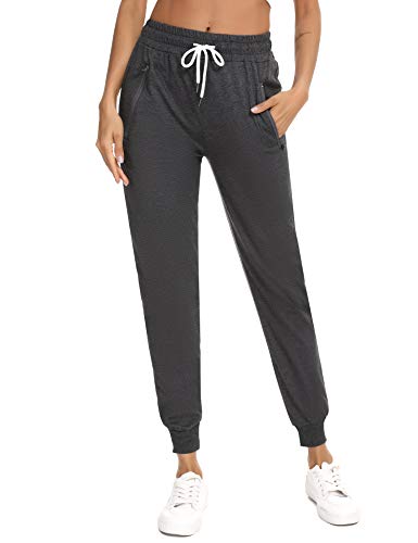 Doaraha Pantalones Mujer Chandal Largo Pantalon Algodon con Cordón Cremallera Pantalón Deportivo Bolsillo Conciso y Generoso.