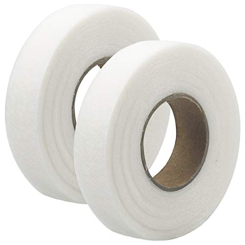 Dokpav 25mm 130M Cinta de Dobladillo, 2PCS Cinta Dobladillo Plancha, Cinta Termoadhesiva Ropa, Cinta de Dobladillo de Planchar, Cinta Termoadhesiva para Cortinas Pantalones Vaqueros Cortinas y Telas