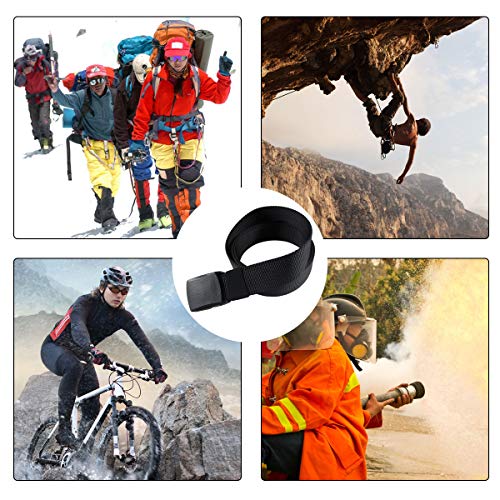 Dokpav Cinturón para Hombre, Nylon Canvas Military Táctico Cintura Para Hombres con Hebilla de Plástico,140cm Largo (Negro)