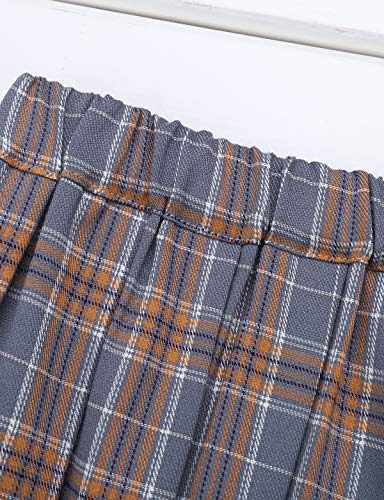 dPois Falda Cuadros Escoceses Mujer Sexy Mini Falda Corto Colegiala Japonesa Ropa Interior Cintura Elastica Lencería Babydoll Schoolgirl Cosplay Costume Gris One Size