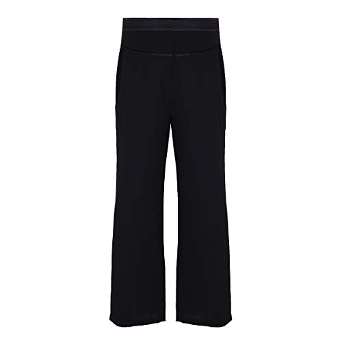 dPois Pantalón Largo Baile Latino Danza Cintura de Satén Raya Lateral Pantalones de Salón Traje de Baile Tango Salsa Danza Moderna Práctica Disfraces Fiesta Talla M-XXL Negro X-Large