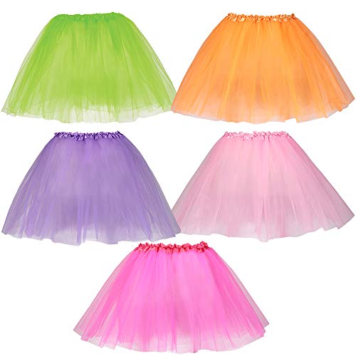 Dress Up America-Tutus Pack de 5 Faldas Colores – tutú de Tres Capas para niñas, surtido (999)